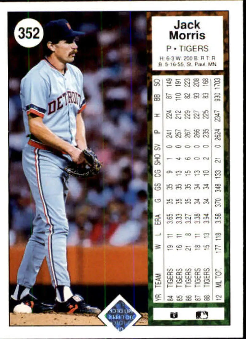 1989 Upper Deck #352 Jack Morris NM-MT Detroit Tigers Baseball Card - Baseball Card Single