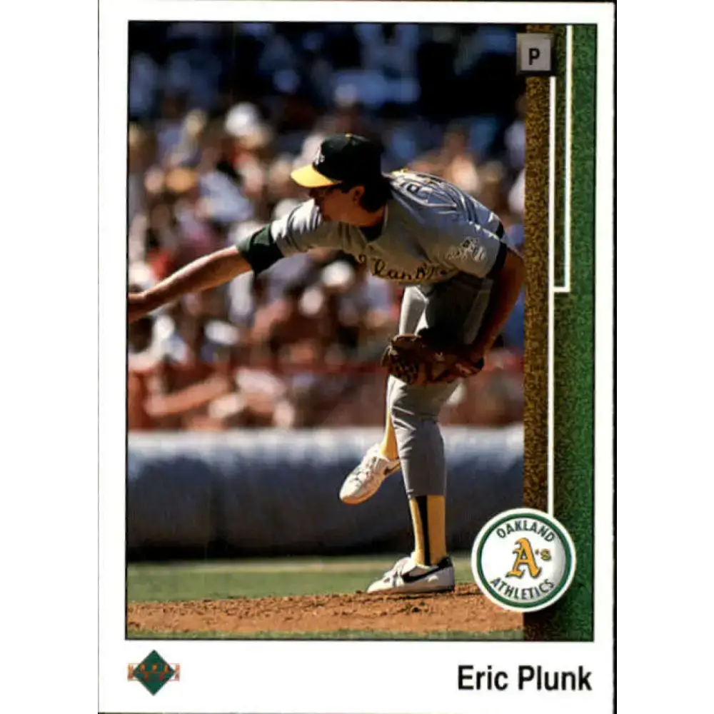 1989 Upper Deck #353 Eric Plunk NM-MT Oakland Athletics Baseball Card - Baseball Card Single