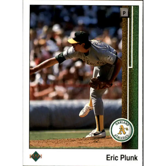 1989 Upper Deck #353 Eric Plunk NM-MT Oakland Athletics Baseball Card - Baseball Card Single