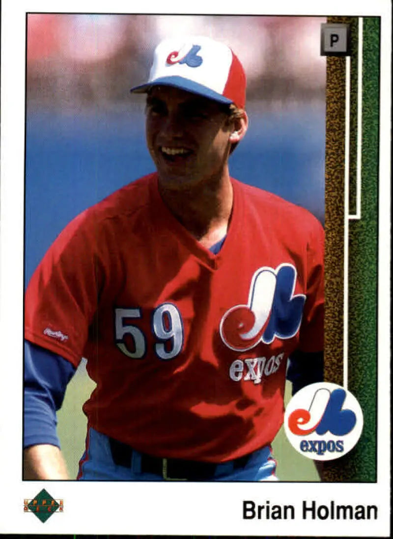 1989 Upper Deck #356 Brian Holman NM-MT RC Rookie Montreal Expos Baseball Card - Baseball Card Single