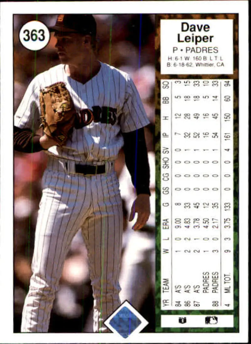 1989 Upper Deck #363 Dave Leiper NM-MT San Diego Padres Baseball Card - Baseball Card Single