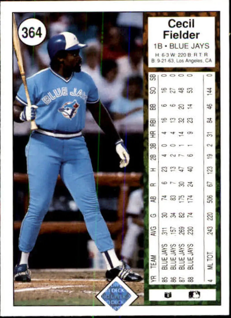 1989 Upper Deck #364 Cecil Fielder NM-MT Toronto Blue Jays Baseball Card - Baseball Card Single