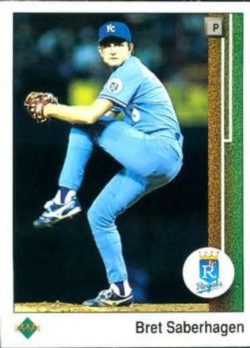 1989 Upper Deck #37 Bret Saberhagen NM-MT Kansas City Royals Baseball Card - Baseball Card Single