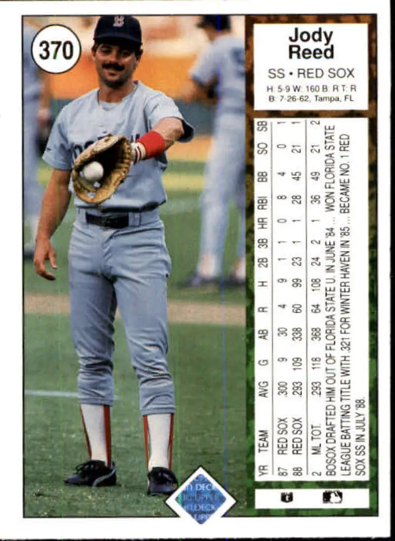 1989 Upper Deck #370 Jody Reed NM-MT Boston Red Sox Baseball Card - Baseball Card Single
