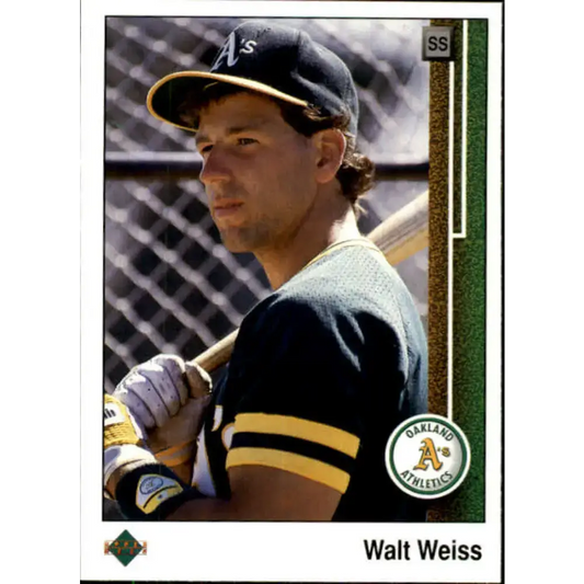 1989 Upper Deck #374 Walt Weiss NM-MT Oakland Athletics Baseball Card - Baseball Card Single