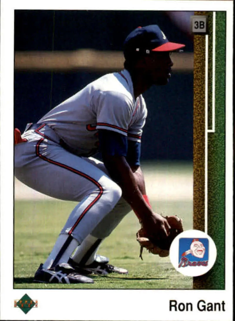 1989 Upper Deck #378 Ron Gant NM-MT Atlanta Braves Baseball Card - Baseball Card Single