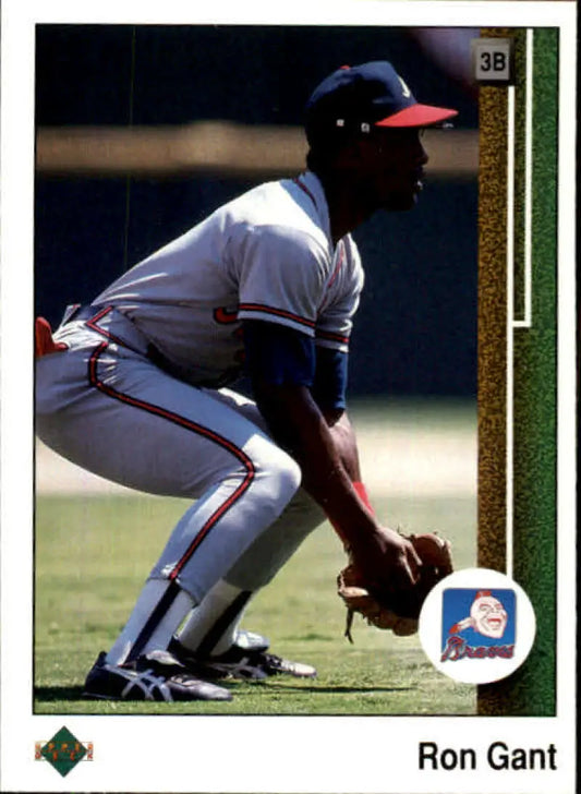 1989 Upper Deck #378 Ron Gant NM-MT Atlanta Braves Baseball Card - Baseball Card Single