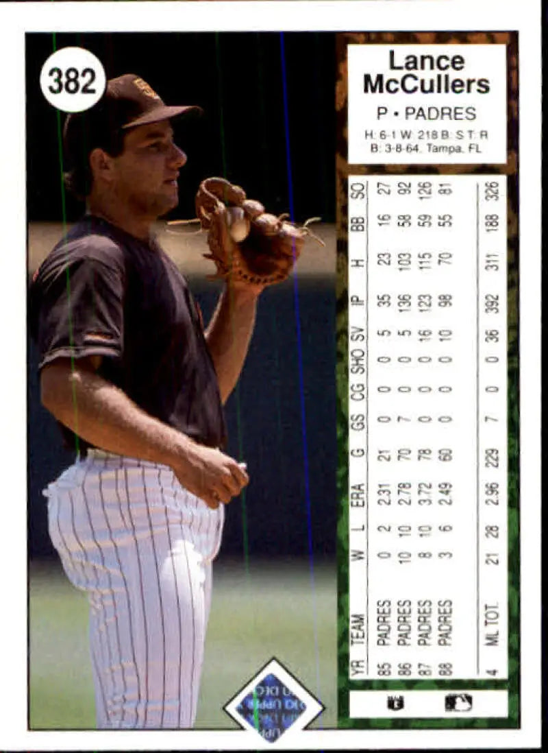 1989 Upper Deck #382 Lance McCullers NM-MT San Diego Padres Baseball Card - Baseball Card Single