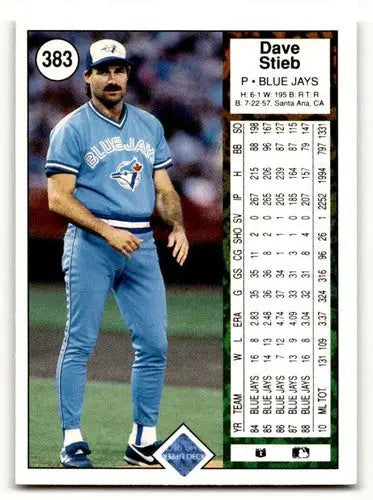 1989 Upper Deck Dave Stieb Toronto Blue Jays baseball card, stieb toronto blue jays collectible