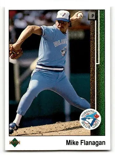 Original gloss Mike Flanagan Toronto Blue Jays baseball card from 1989 Upper Deck #385