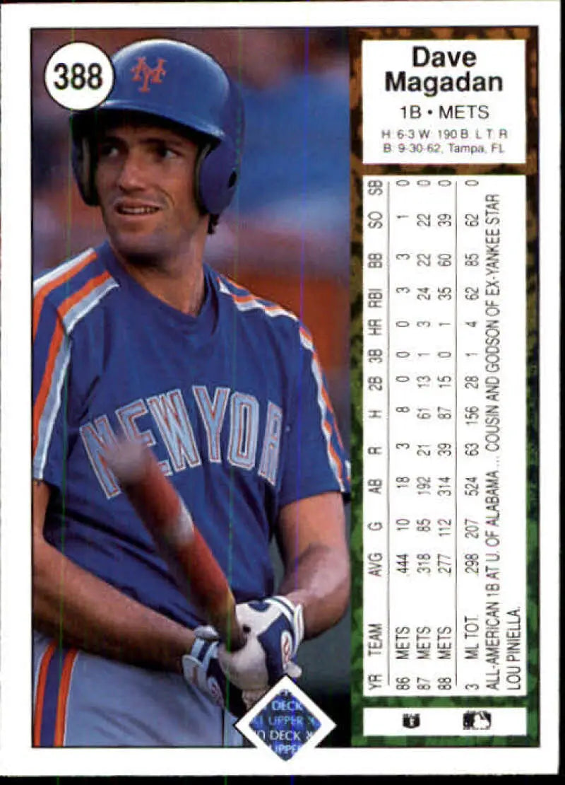 1989 Upper Deck #388 Dave Magadan NM-MT New York Mets Baseball Card - Baseball Card Single