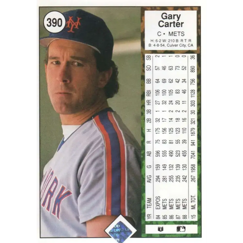 1989 Upper Deck #390 Gary Carter NM-MT New York Mets Baseball Card - Baseball Card Single
