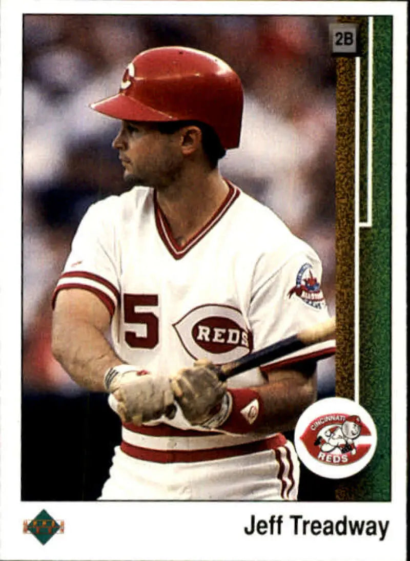 1989 Upper Deck #393 Jeff Treadway NM-MT Cincinnati Reds Baseball Card - Baseball Card Single