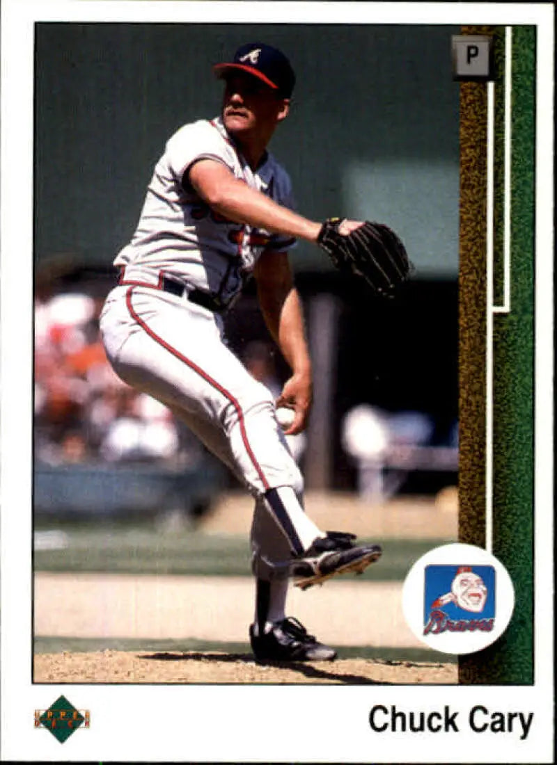1989 Upper Deck #396 Chuck Cary NM-MT Atlanta Braves Baseball Card - Baseball Card Single