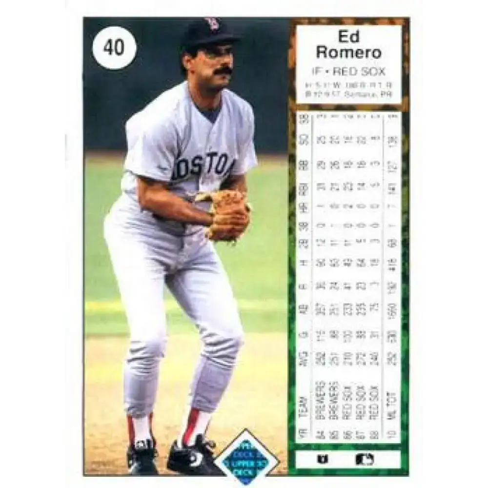 1989 Upper Deck #40 Ed Romero NM-MT Boston Red Sox Baseball Card - Baseball Card Single