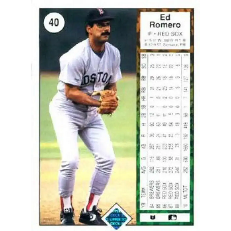 1989 Upper Deck #40 Ed Romero NM-MT Boston Red Sox Baseball Card - Baseball Card Single