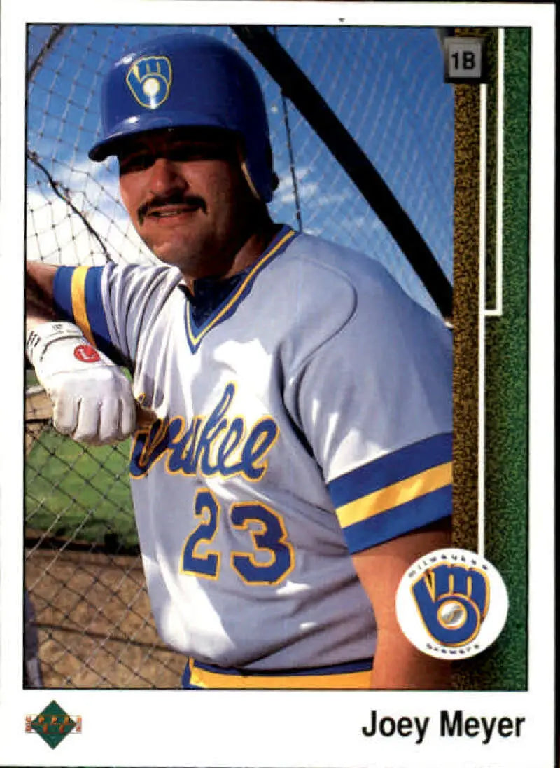 1989 Upper Deck #403 Joey Meyer NM-MT Milwaukee Brewers Baseball Card - Baseball Card Single