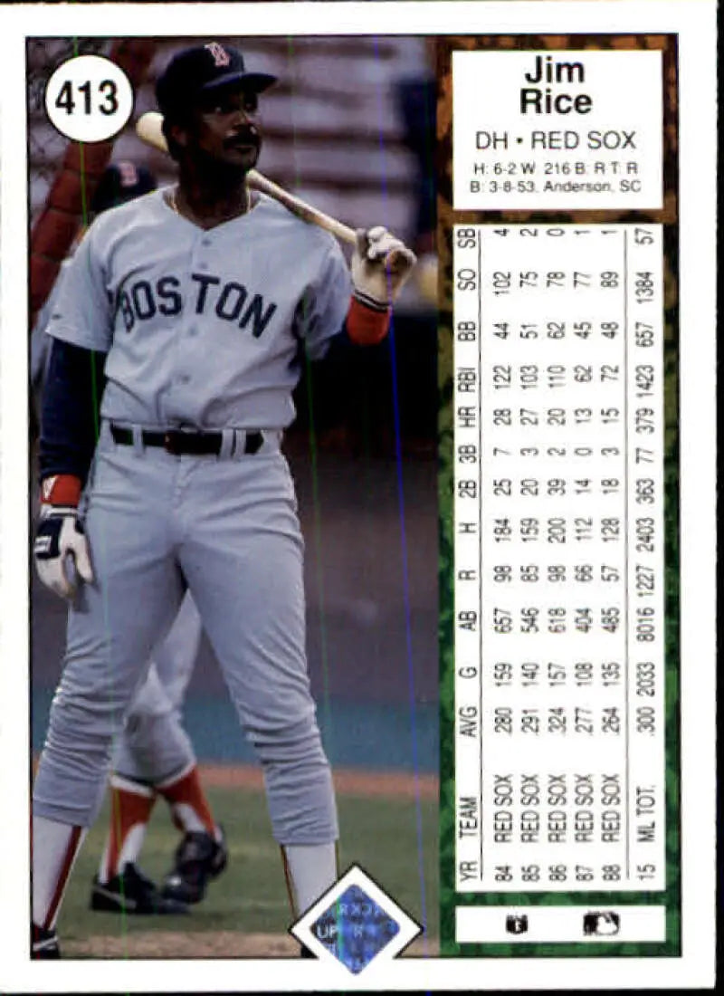 1989 Upper Deck #413 Jim Rice NM-MT Boston Red Sox Baseball Card - Baseball Card Single