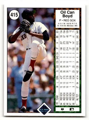 Oil Can Boyd Boston Red Sox baseball card from 1989 Upper Deck #415