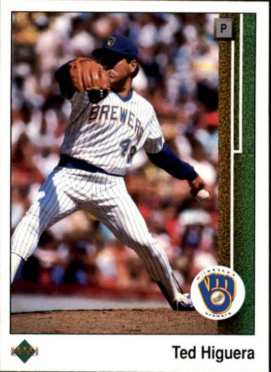 1989 Upper Deck #424 Teddy Higuera NM-MT Milwaukee Brewers Baseball Card - Baseball Card Single