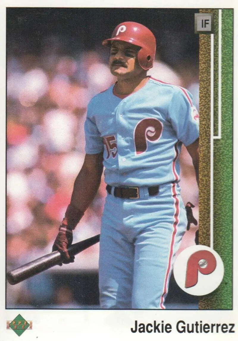 1989 Upper Deck #430 Jackie Gutierrez NM-MT Philadelphia Phillies Baseball Card - Baseball Card Single