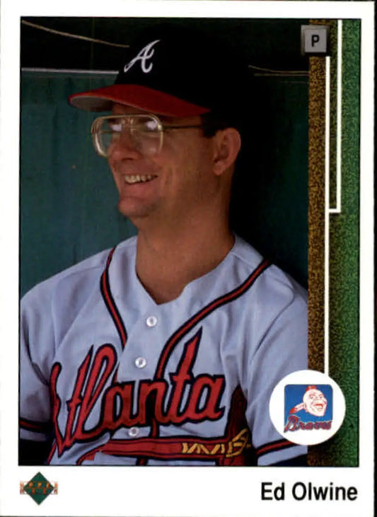 1989 Upper Deck #435 Ed Olwine NM-MT Atlanta Braves Baseball Card - Baseball Card Single