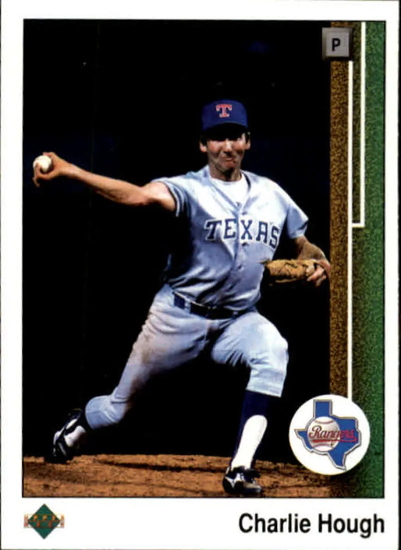 1989 Upper Deck #437 Charlie Hough NM-MT Texas Rangers Baseball Card - Baseball Card Single