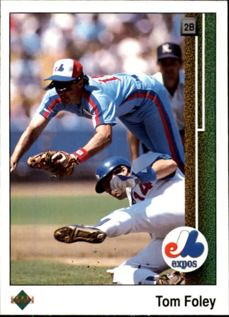1989 Upper Deck #441 Tom Foley NM-MT Montreal Expos Baseball Card - Baseball Card Single