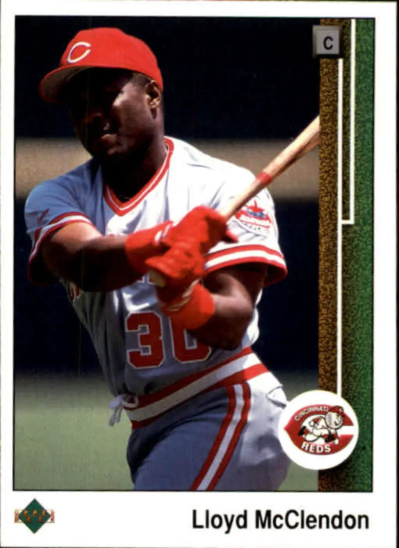 1989 Upper Deck #446 Lloyd McClendon NM-MT Cincinnati Reds Baseball Card - Baseball Card Single
