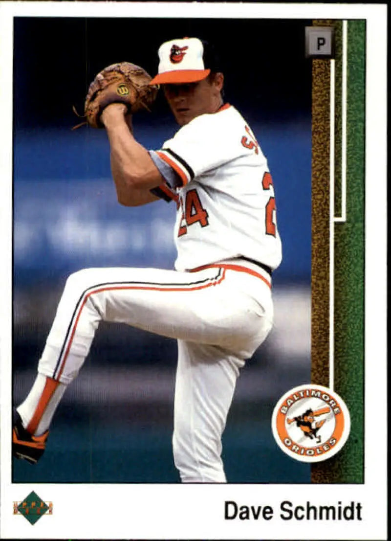 1989 Upper Deck #447 Dave Schmidt NM-MT Baltimore Orioles Baseball Card - Baseball Card Single