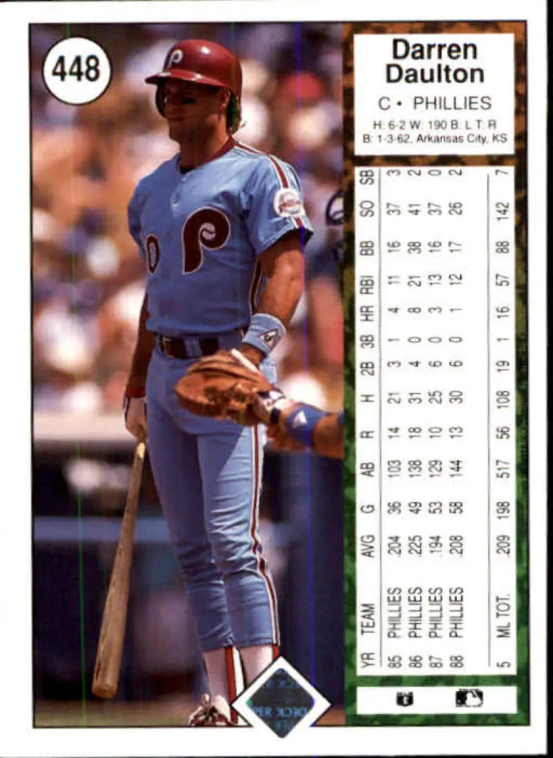1989 Upper Deck #448 Darren Daulton NM-MT Philadelphia Phillies Baseball Card - Baseball Card Single