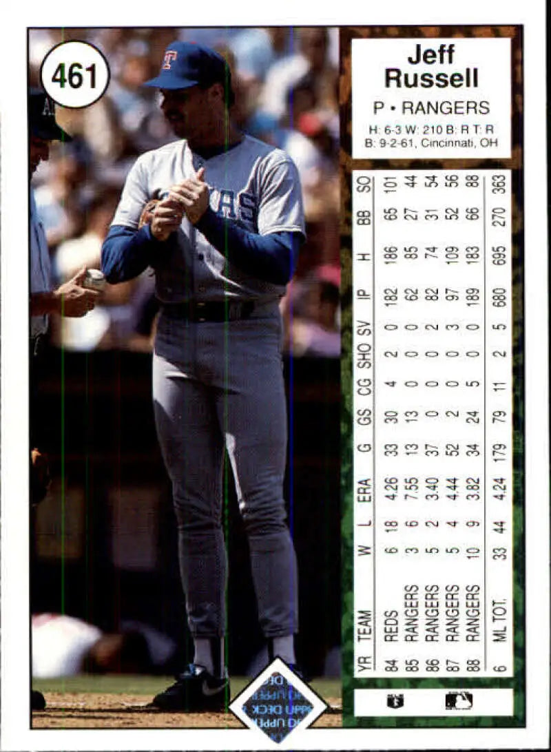 1989 Upper Deck #461 Jeff Russell NM-MT Texas Rangers Baseball Card - Baseball Card Single