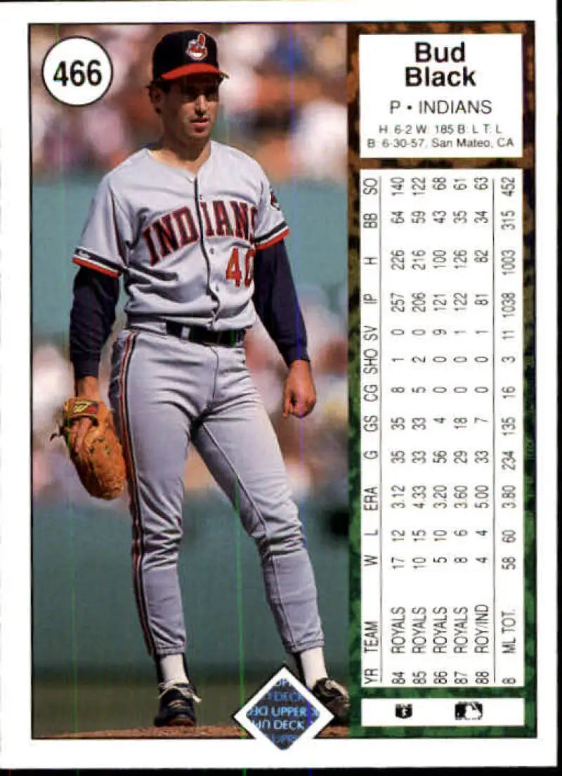 1989 Upper Deck #466 Bud Black NM-MT Cleveland Indians Baseball Card - Baseball Card Single