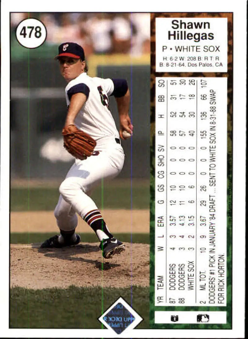 1989 Upper Deck #478 Shawn Hillegas NM-MT Chicago White Sox Baseball Card - Baseball Card Single