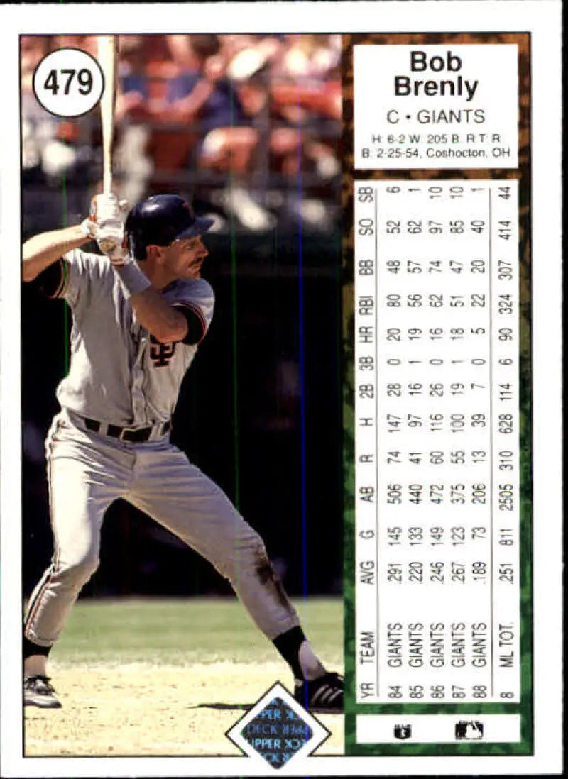 1989 Upper Deck #479 Bob Brenly NM-MT San Francisco Giants Baseball Card - Baseball Card Single