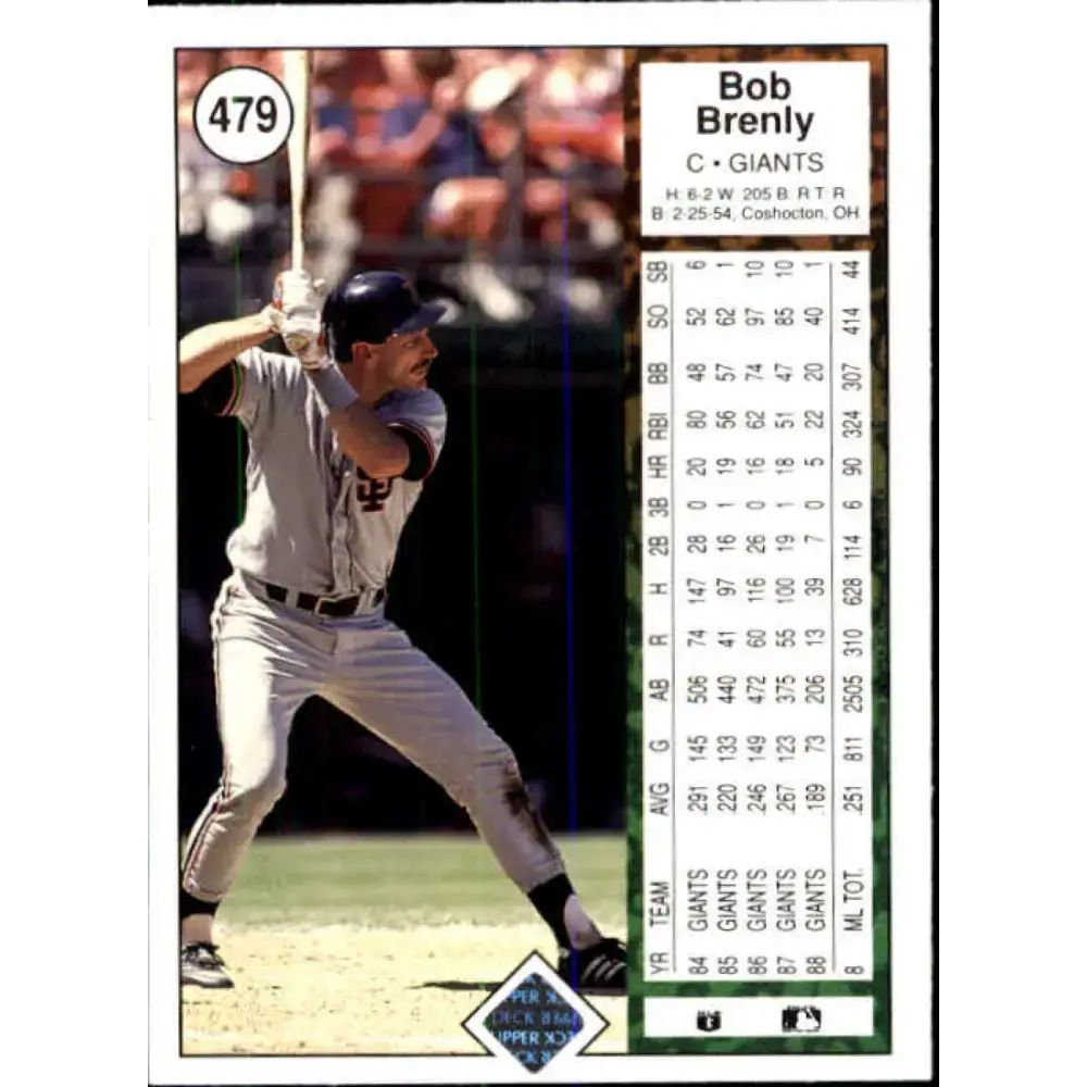1989 Upper Deck #479 Bob Brenly NM-MT San Francisco Giants Baseball Card - Baseball Card Single