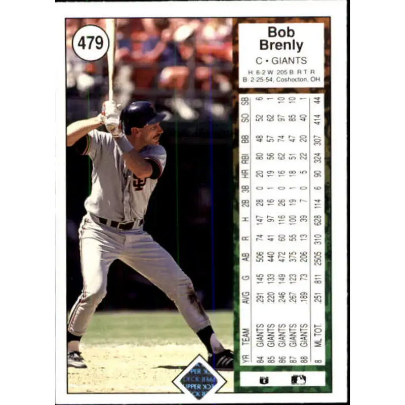 1989 Upper Deck #479 Bob Brenly NM-MT San Francisco Giants Baseball Card - Baseball Card Single