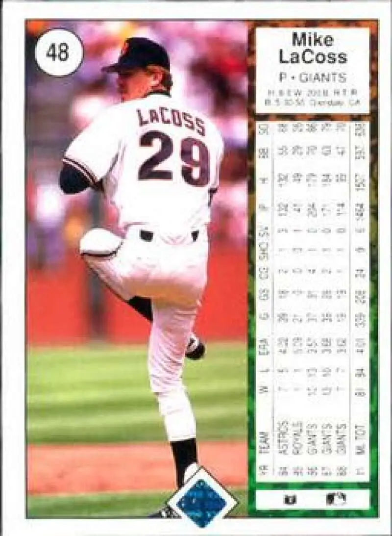 1989 Upper Deck #48 Mike LaCoss NM-MT San Francisco Giants Baseball Card - Baseball Card Single