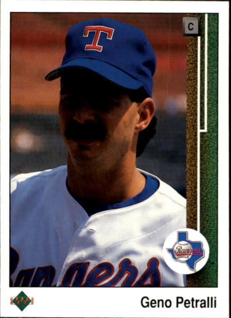 1989 Upper Deck #482 Geno Petralli NM-MT Texas Rangers Baseball Card - Baseball Card Single