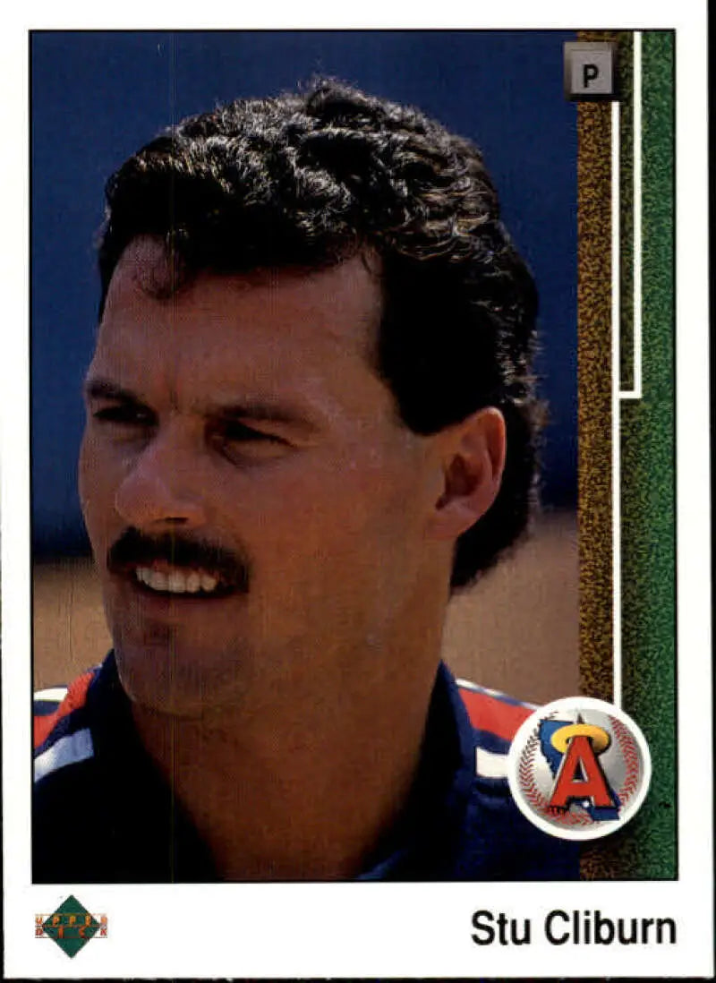 1989 Upper Deck #483 Stew Cliburn NM-MT California Angels Baseball Card - Baseball Card Single