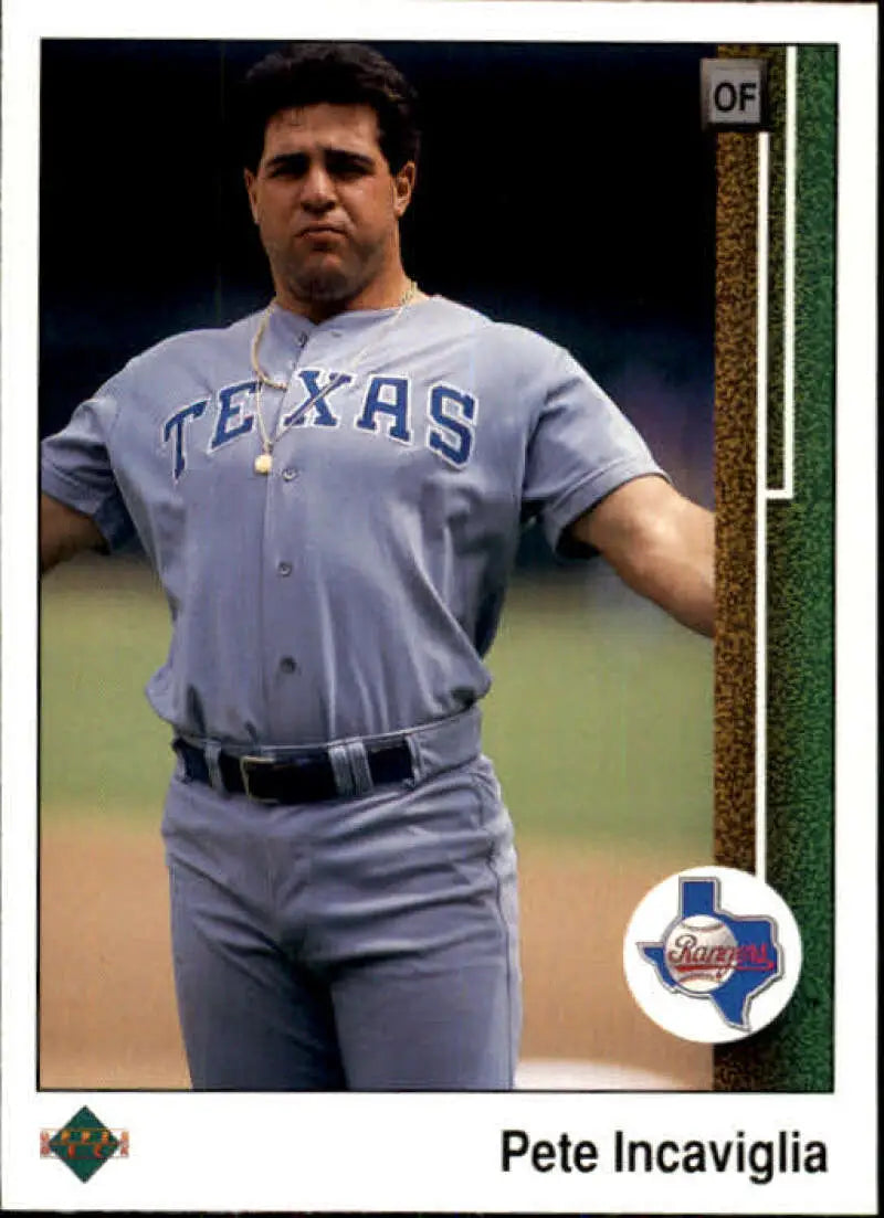 1989 Upper Deck #484 Pete Incaviglia NM-MT Texas Rangers Baseball Card - Baseball Card Single