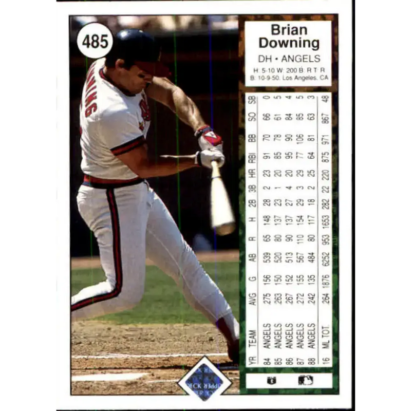 1989 Upper Deck #485 Brian Downing NM-MT California Angels Baseball Card - Baseball Card Single