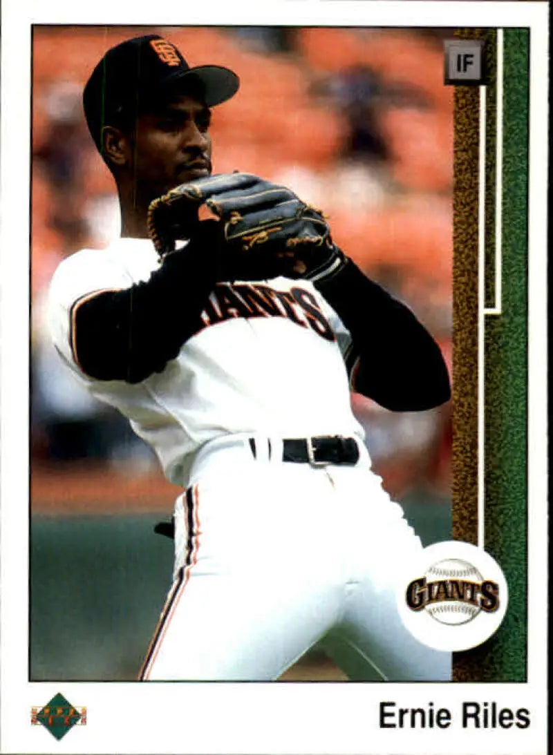 1989 Upper Deck #497 Ernest Riles NM-MT San Francisco Giants Baseball Card - Baseball Card Single