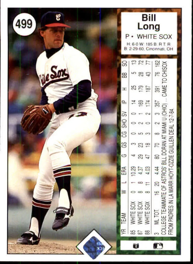 1989 Upper Deck #499 Bill Long NM-MT Chicago White Sox Baseball Card - Baseball Card Single