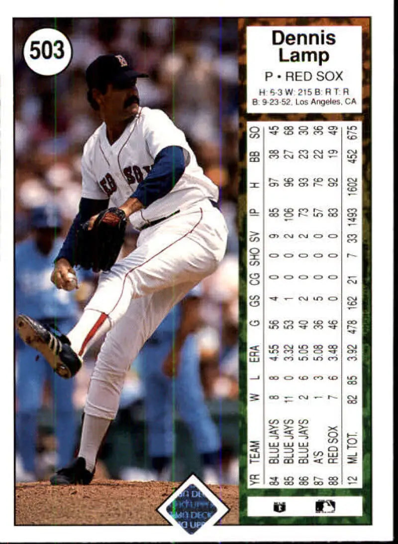 1989 Upper Deck #503 Dennis Lamp NM-MT Boston Red Sox Baseball Card - Baseball Card Single