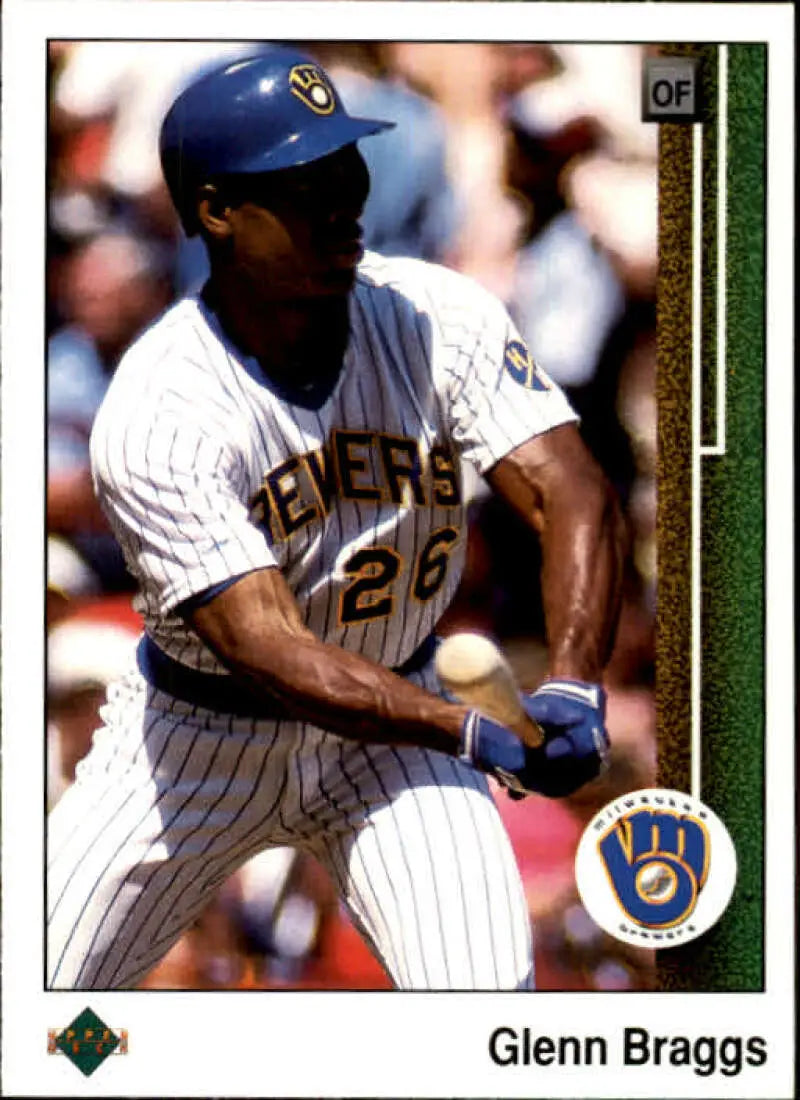 1989 Upper Deck #504 Glenn Braggs NM-MT Milwaukee Brewers Baseball Card - Baseball Card Single