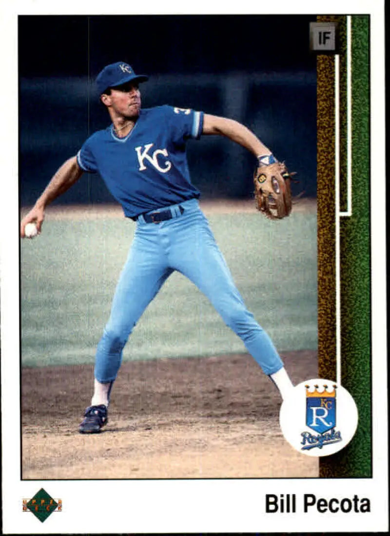 1989 Upper Deck #507 Bill Pecota NM-MT Kansas City Royals Baseball Card - Baseball Card Single