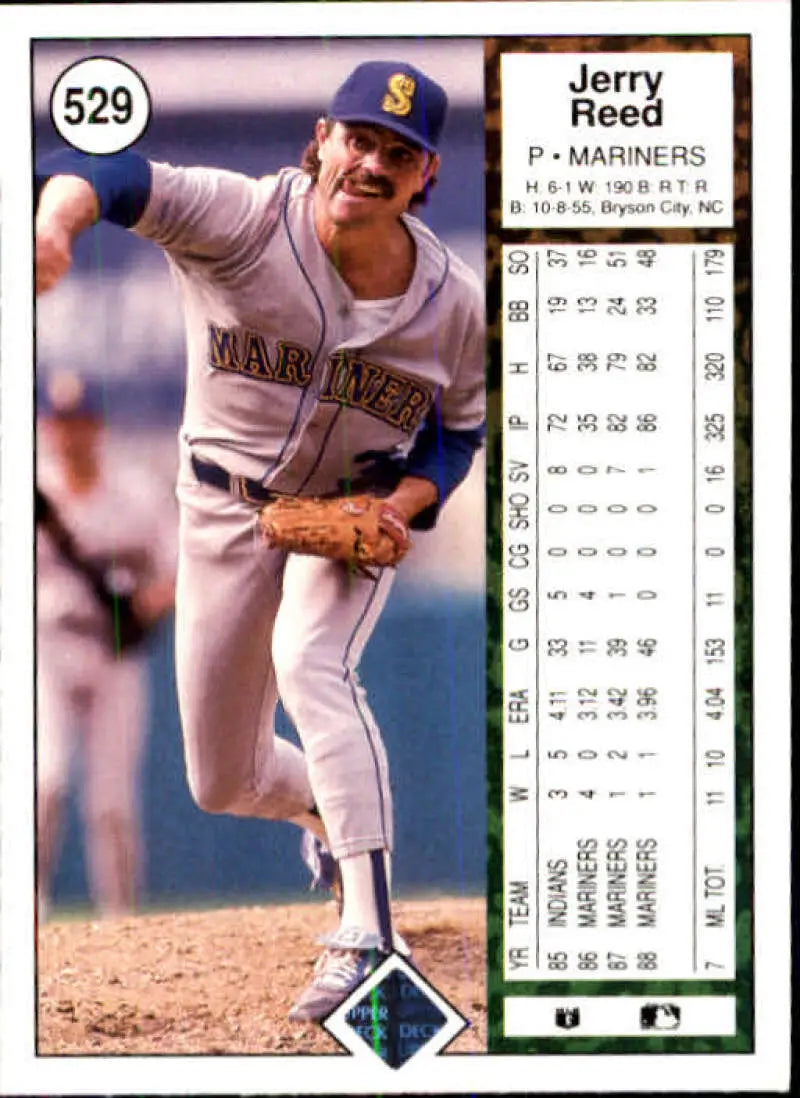 1989 Upper Deck #529 Jerry Reed NM-MT Seattle Mariners Baseball Card - Baseball Card Single