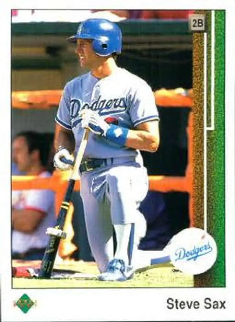 1989 Upper Deck #53 Steve Sax NM-MT Los Angeles Dodgers Baseball Card - Baseball Card Single