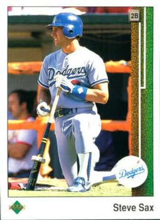 1989 Upper Deck #53 Steve Sax NM-MT Los Angeles Dodgers Baseball Card - Baseball Card Single